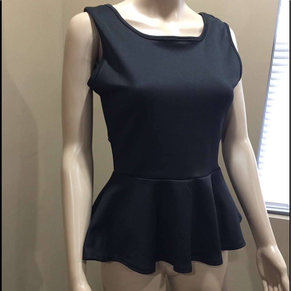 Black top. Ruffled back